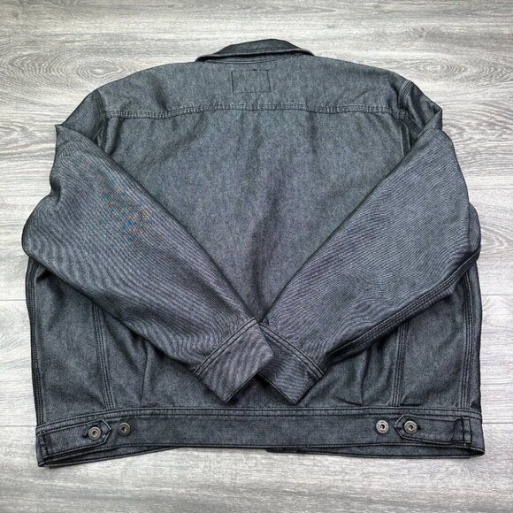 Guess Denim Trucker Jacket Men's XXL Gray Iridescent Silver Y2K Baggy Vintage - Picture 9 of 14